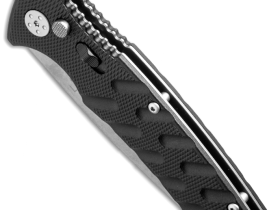Автоматический нож Boker Plus Strike Spearpoint, сталь AUS-8, рукоять алюминий, черный, тактический выкидной нож