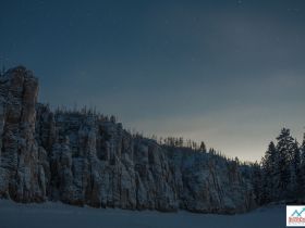 Зима на реке Синяя. Синские Столбы