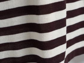 Джемпер в полоску с коротким рукавом, Коричневый