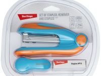 Набор Berlingo "Fuze" степлер №10 до 15 л., голубой; антистеплер; скобы №10; блистер