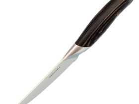 Нож кухонный для стейка Okroshka Truffle 11.6 см, сталь 9cr18mov, рукоять Pakka Wood