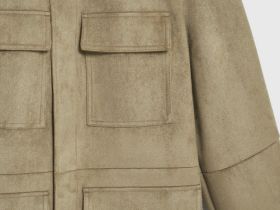 Куртка из искусственной замши с карманами, Бежевый