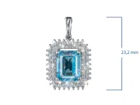 Подвеска из белого золота с топазом э4771пд08220460