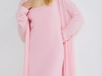 Удлинённый кардиган с кашемиром, Розовый