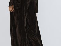 Широкие бархатные брюки, Коричневый