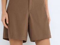 Короткие шорты из хлопка, Коричневый