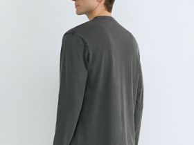 Базовый лонгслив из плотного хлопка, Серый