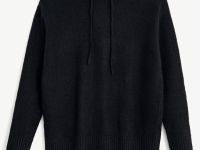 Вязаное худи прямого силуэта