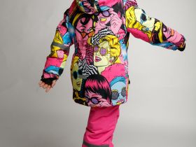 Зимний комплект из мембранной ткани для девочки: куртка, полукомбинезон