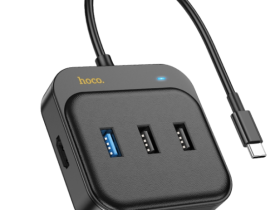 Адаптер Hoco HB38 7 в 1 HDTV/SD/TF/USB3.0/USB2.0*2/PD100W + кабель Type-C (Black)