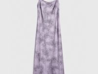 Платье с принтом из жатого сатина, Розовый