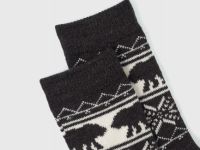 Тёплые носки с шерстью и узором, Серый