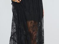 Юбка макси из кружева, Черный