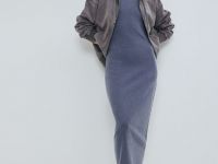 Платье в рубчик с эффектом стирки, Синий