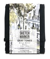 Набор маркеров Sketchmarker Gray set 12 Серые тона (12 маркеров + сумка органайзер)