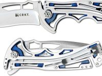 Складной нож CRKT Nirk Tighe, сталь AUS-8, рукоять нержавеющая сталь, серебристо-синий