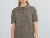 Джемпер поло из пряжи с шерстью, Коричневый