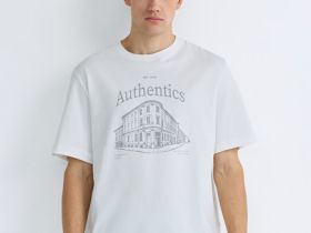 Футболка из хлопка с принтом, Белый