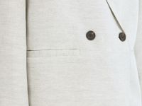 Двубортный жакет из вискозы и льна, Бежевый