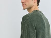 Текстурный джемпер с эффектом стирки, Зеленый