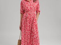 Платье-рубашка длины миди