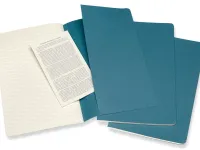 Блокнот в линейку Moleskine "Cahier Journal" 3 шт Large 13х21 мм 84 стр, обложка голубая