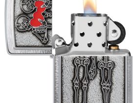 Зажигалка ZIPPO Couple Love с покрытием Brushed Chrome, латунь/сталь, серебристая, 36x13x57 мм