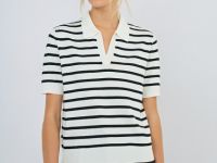 Джемпер с воротником-поло, Белый