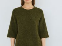 Джемпер из пряжи с шерстью альпака, Зеленый