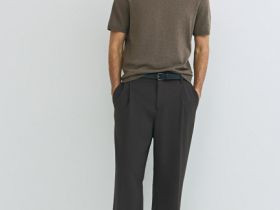 Вязаная футболка из пряжи с вискозой, Коричневый