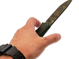 Охотничий нож Hot Knife Hoot, сталь D2 cerakote camo, рукоять зелёная микарта