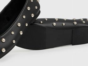 Балетки с заклёпками, Черный