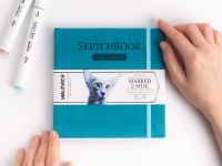 Скетчбук для маркеров Малевичъ, 15х15 см 40 л 220 г двусторонняя бумага, мокрый асфальт