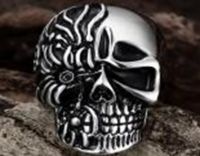 Кольцо ZIPPO, серебристое, в форме черепа, нержавеющая сталь, 2,3x3,3x0,5 см, диаметр 19,7 мм