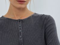 Лонгслив с пуговицами, Серый