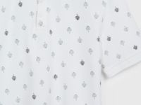 Поло из хлопка с принтом, Белый