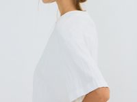 Футболка из жатой ткани с принтом, Белый