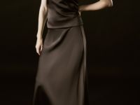 Сатиновая юбка А-силуэта, Коричневый