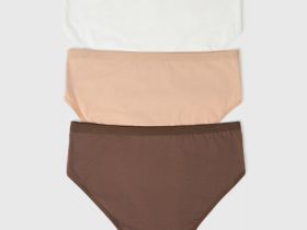 Классические трусы со средней посадкой, 3 шт., Бежевый