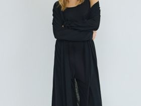 Удлинённый кардиган из лиоцелла и шёлка, Черный