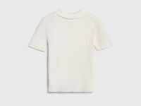 Вязаный джемпер с коротким рукавом для девочек, Белый