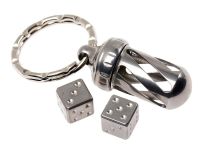 Брелок-капсула с игральными кубиками Acorn Dice Steel, Lion Steel, Нержавеющая сталь AISI 440, серебрянный, L/DD IN