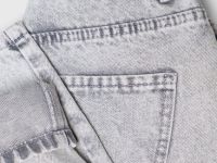 Прямые джинсы с высокой посадкой, Серый