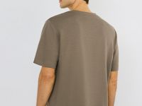 Футболка из текстурной ткани, Коричневый