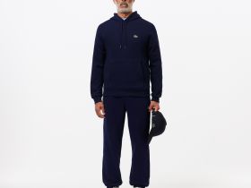 Мужское худи Lacoste классического кроя с флисом
