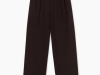 Коричневые брюки Wide leg с вытачками Глория Джинс