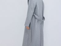 Пальто с поясом, Серый