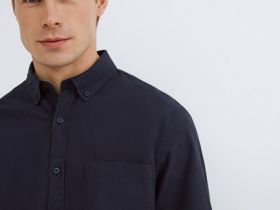 Рубашка из ткани оксфорд, Синий