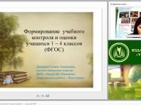 Формирование учебного контроля и оценки учащихся 1 – 4 классов (ФГОС)