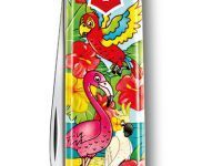 Складной нож детский My First Victorinox Parrot Edition 9 функций, шнурок на шею, книга-раскраска